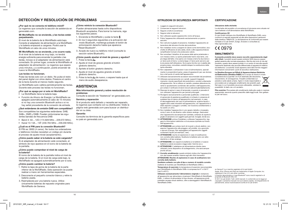 Detecciónyresolucióndeproblemas, Asistencia | Geneva Lab WorldRadio DAB+ User Manual | Page 10 / 40