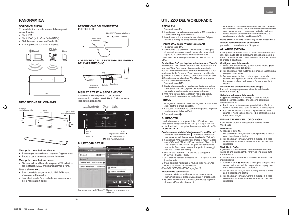 Geneva, Utilizzodelworldradio panoramica | Geneva Lab WorldRadio DAB+ User Manual | Page 11 / 40