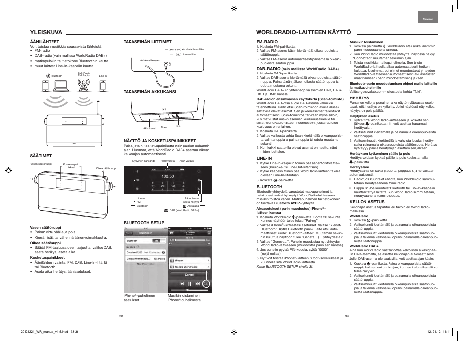 Geneva, Worldradio-laitteenkäyttö, Yleiskuva | Geneva Lab WorldRadio DAB+ User Manual | Page 21 / 40