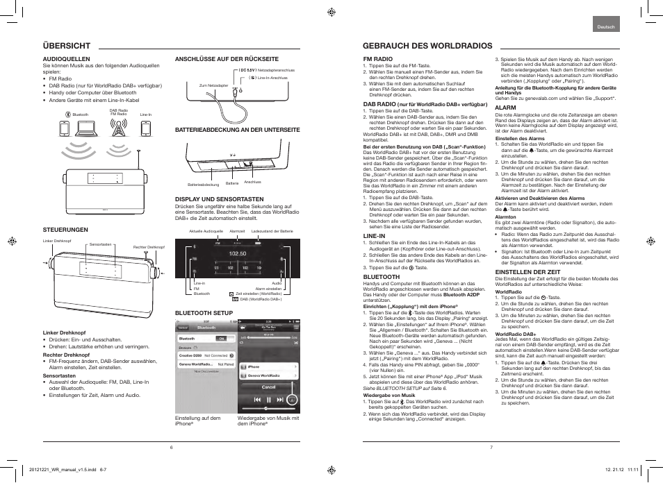 Geneva, Gebrauchdesworldradios, Übersicht | Geneva Lab WorldRadio DAB+ User Manual | Page 5 / 40