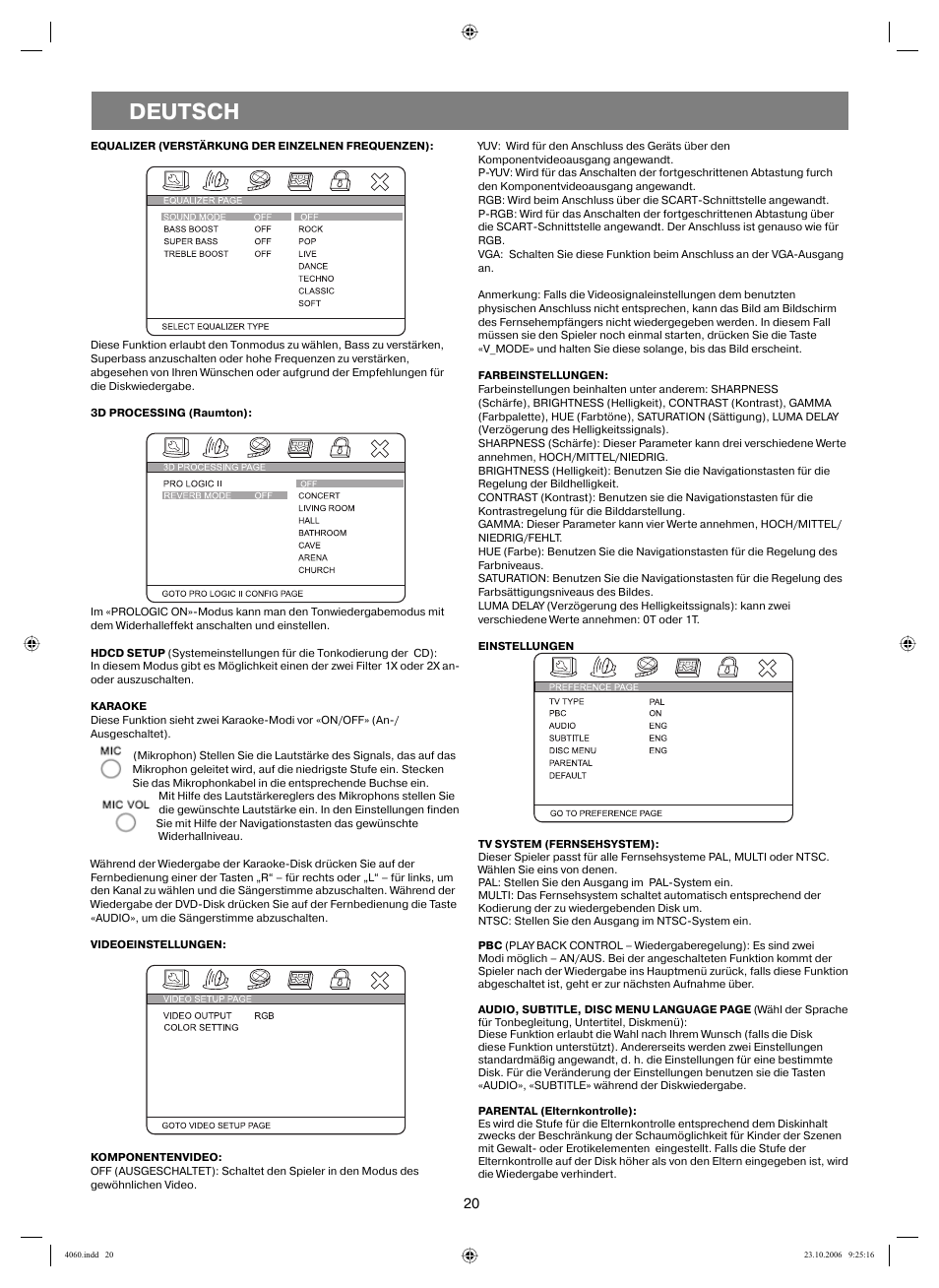 Deutsch | Vitek VT-4060 SR User Manual | Page 20 / 60