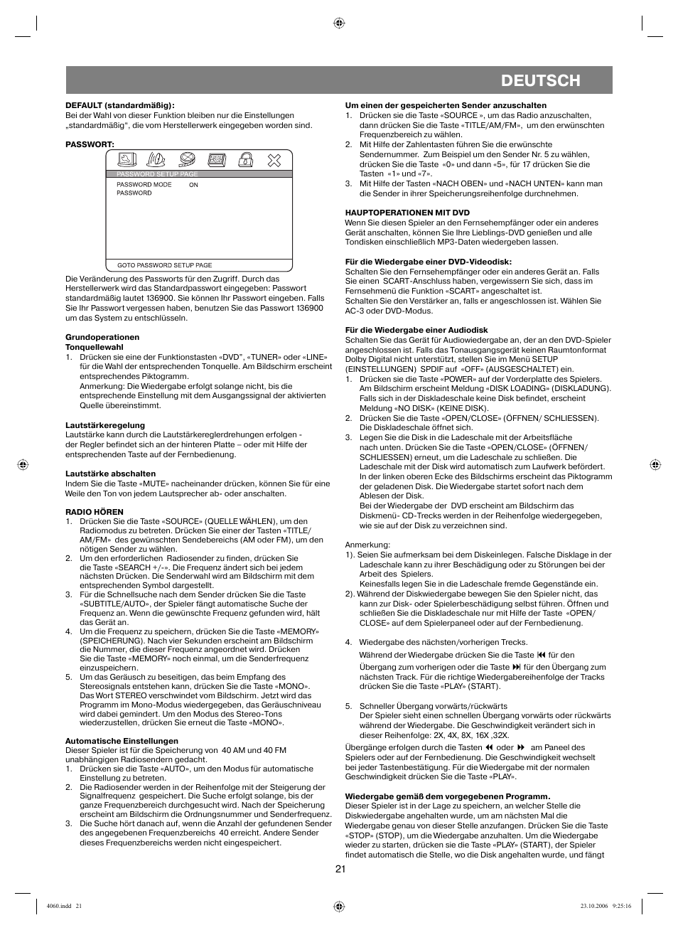 Deutsch | Vitek VT-4060 SR User Manual | Page 21 / 60