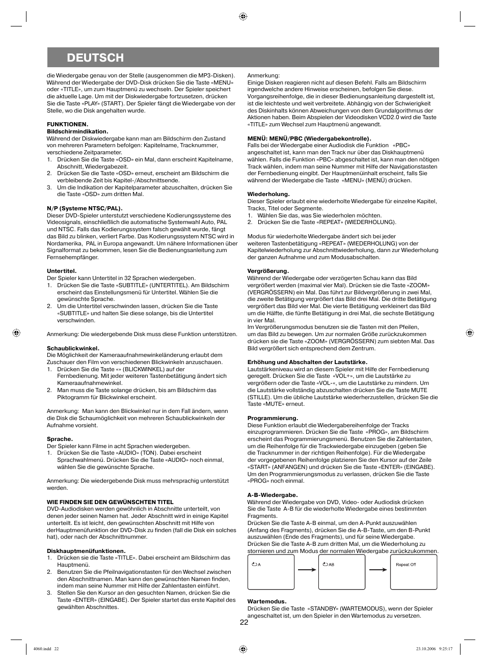 Deutsch | Vitek VT-4060 SR User Manual | Page 22 / 60