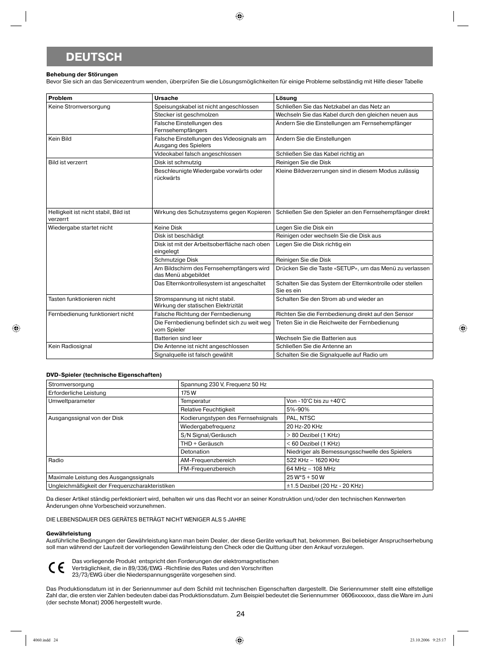 Deutsch | Vitek VT-4060 SR User Manual | Page 24 / 60