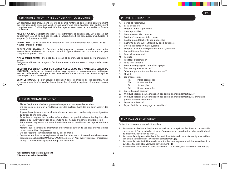 Hoover RUSH EXTRA TRE 420 019 User Manual | Page 7 / 71