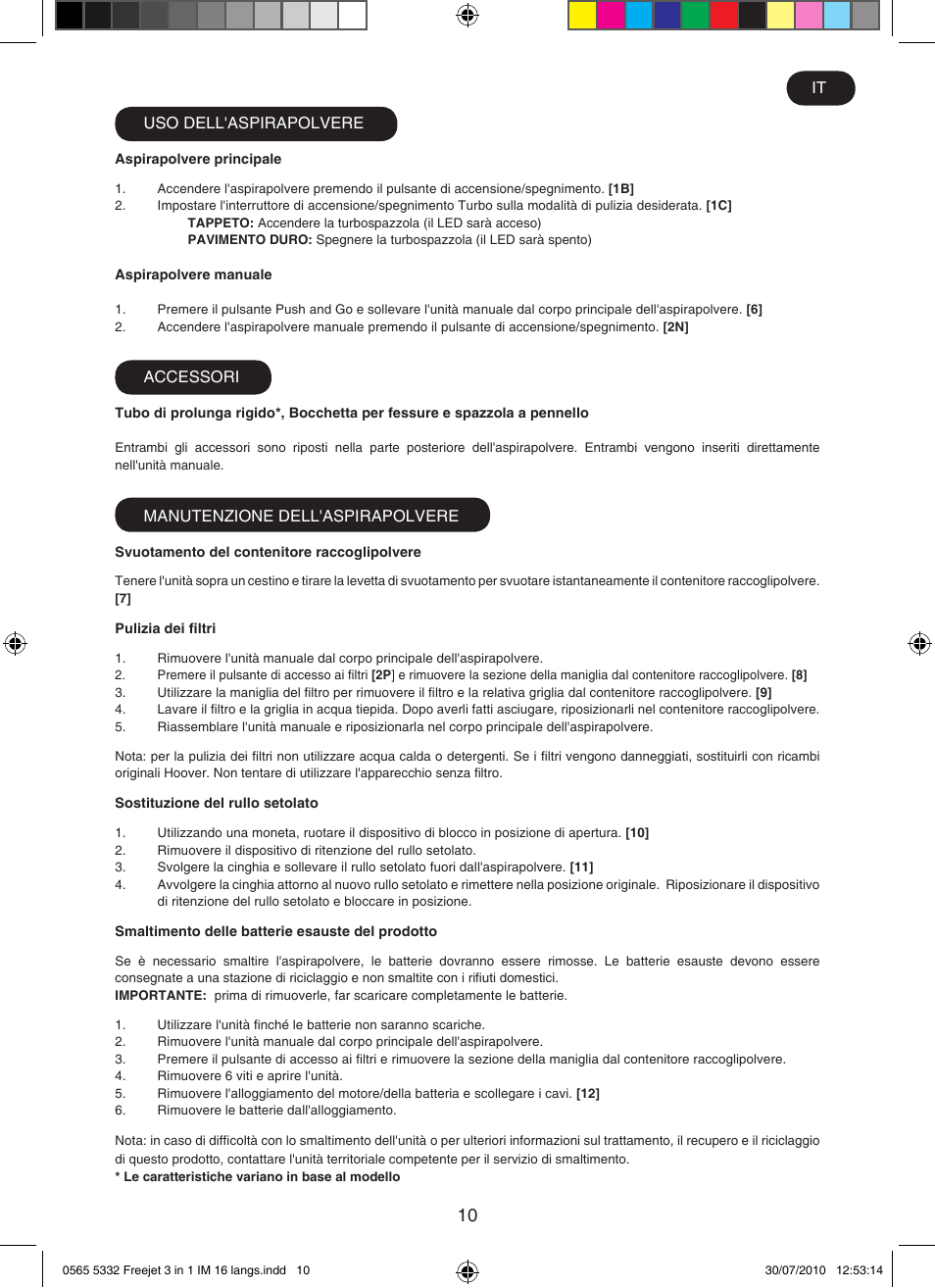 Hoover FREEJET FJ180B2 011 User Manual | Page 10 / 50