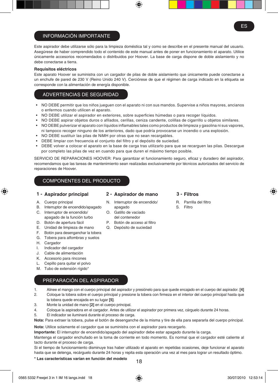 Hoover FREEJET FJ180B2 011 User Manual | Page 18 / 50