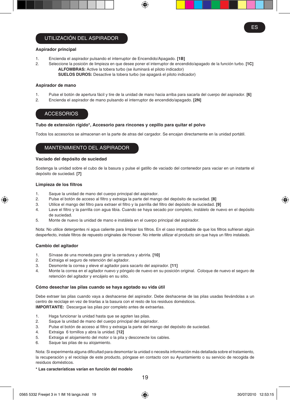 Hoover FREEJET FJ180B2 011 User Manual | Page 19 / 50