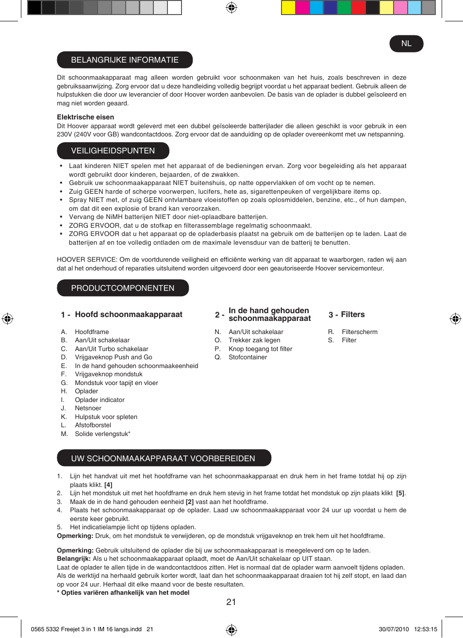 Hoover FREEJET FJ180B2 011 User Manual | Page 21 / 50