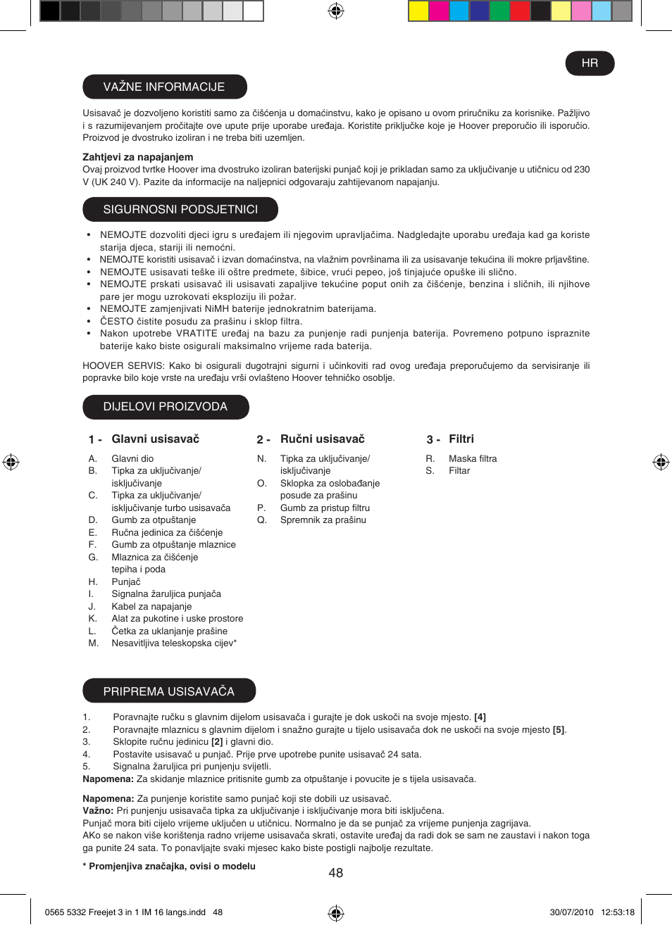 Hoover FREEJET FJ180B2 011 User Manual | Page 48 / 50