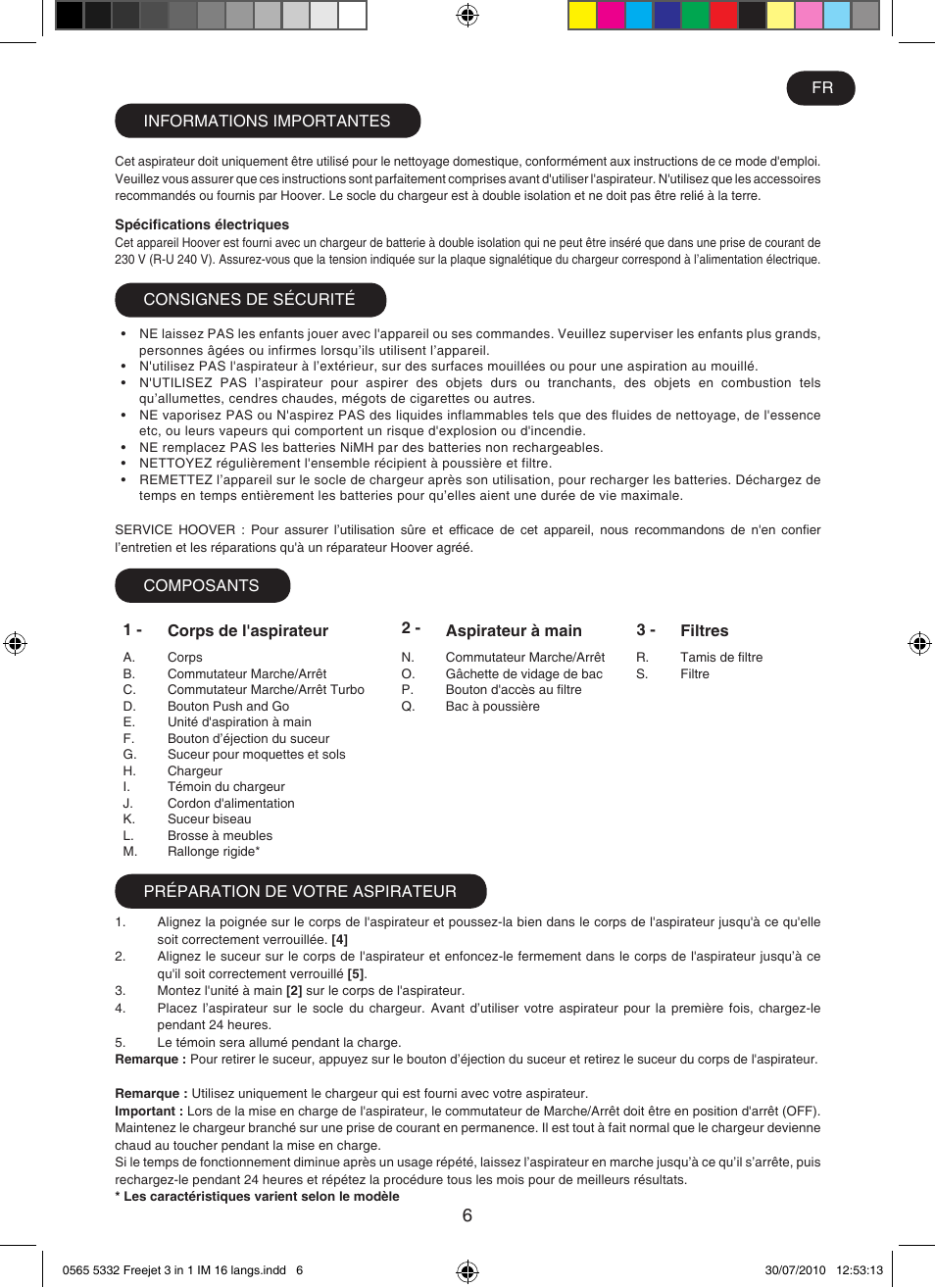 Hoover FREEJET FJ180B2 011 User Manual | Page 6 / 50