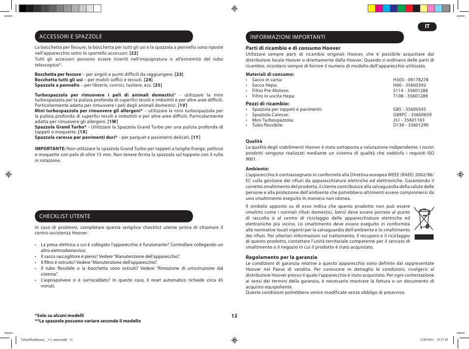 Hoover TELIOS PLUS TTE 2304 019 User Manual | Page 14 / 56
