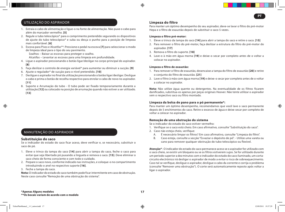 Hoover TELIOS PLUS TTE 2304 019 User Manual | Page 19 / 56
