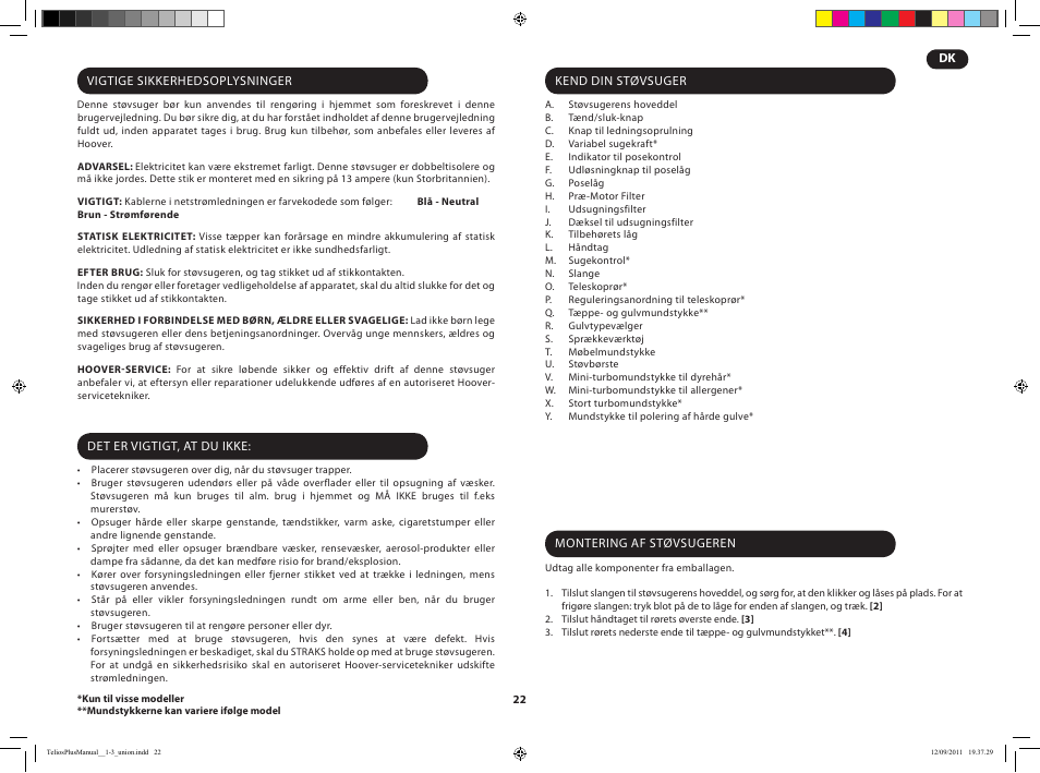 Hoover TELIOS PLUS TTE 2304 019 User Manual | Page 24 / 56