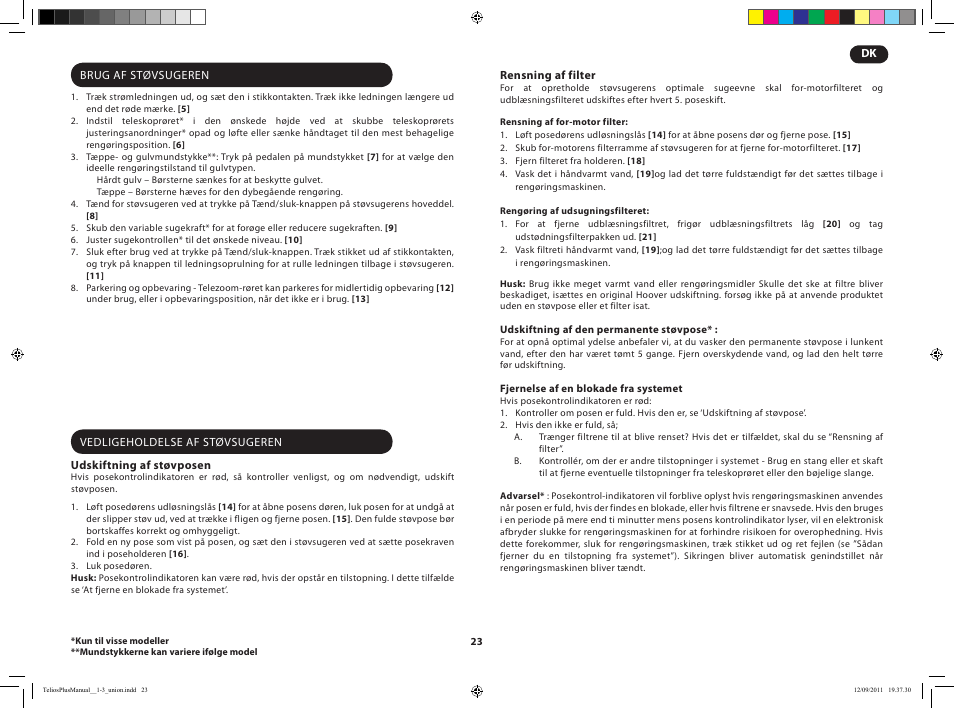 Hoover TELIOS PLUS TTE 2304 019 User Manual | Page 25 / 56
