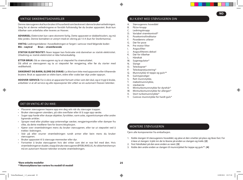 Hoover TELIOS PLUS TTE 2304 019 User Manual | Page 27 / 56