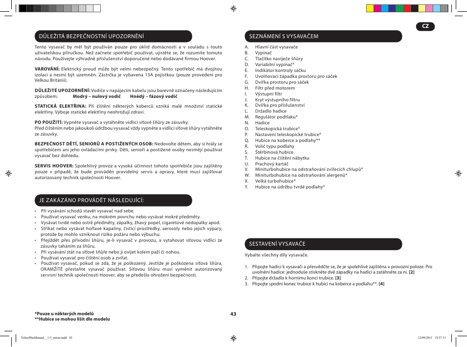 Hoover TELIOS PLUS TTE 2304 019 User Manual | Page 45 / 56