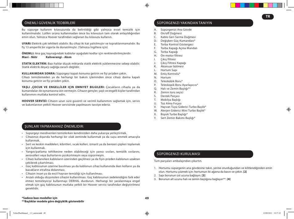 Hoover TELIOS PLUS TTE 2304 019 User Manual | Page 51 / 56