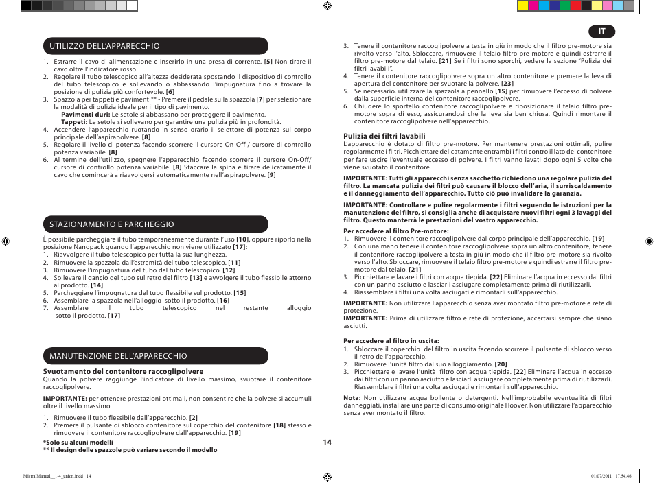 Hoover MISTRAL-TMI1815 019 User Manual | Page 16 / 71