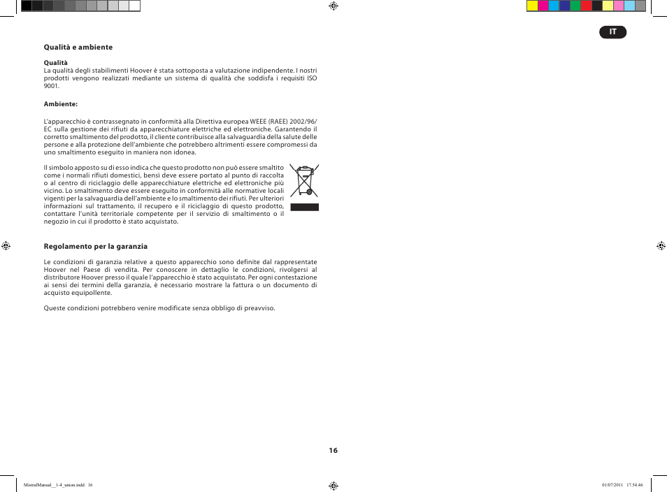 Hoover MISTRAL-TMI1815 019 User Manual | Page 18 / 71