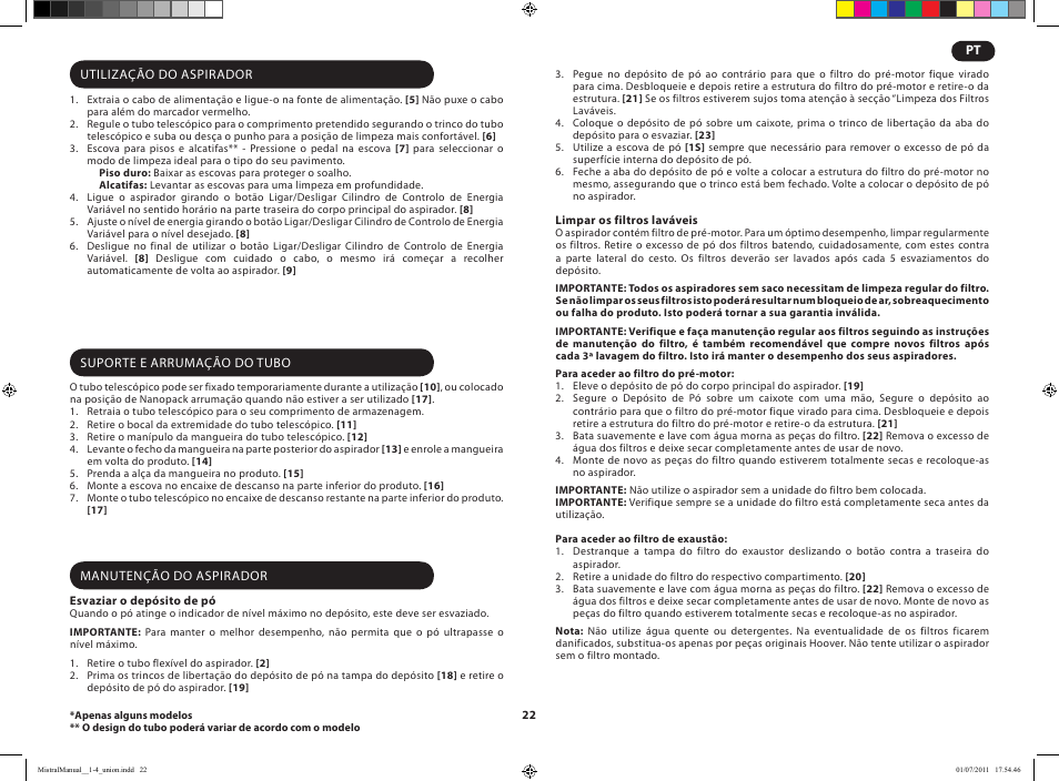 Hoover MISTRAL-TMI1815 019 User Manual | Page 24 / 71