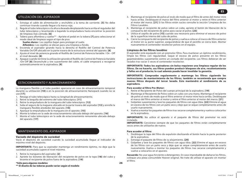 Hoover MISTRAL-TMI1815 019 User Manual | Page 28 / 71