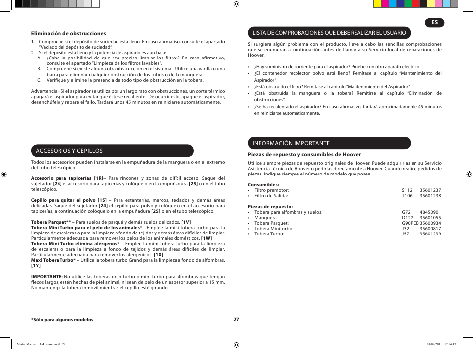 Hoover MISTRAL-TMI1815 019 User Manual | Page 29 / 71