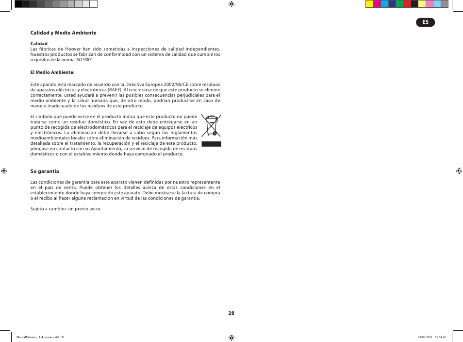 Hoover MISTRAL-TMI1815 019 User Manual | Page 30 / 71