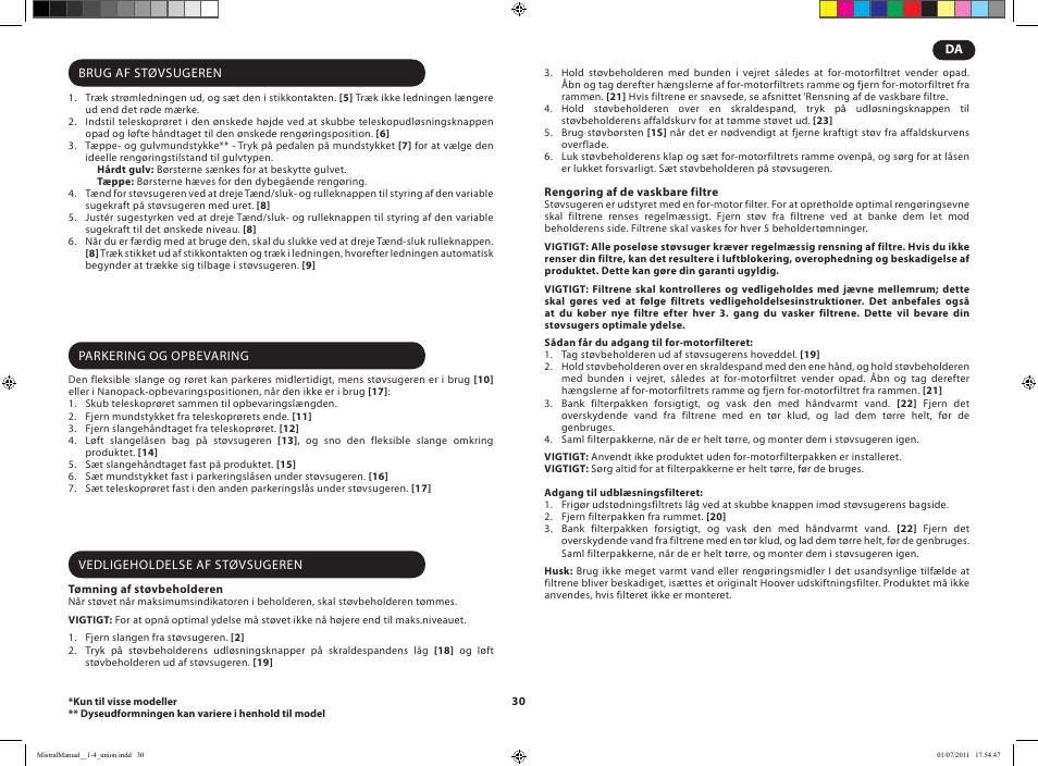 Hoover MISTRAL-TMI1815 019 User Manual | Page 32 / 71