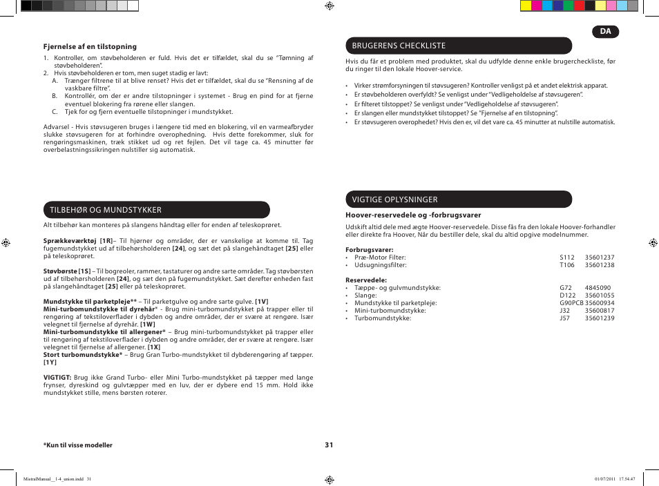 Hoover MISTRAL-TMI1815 019 User Manual | Page 33 / 71