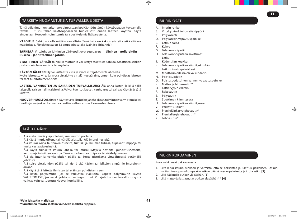 Hoover MISTRAL-TMI1815 019 User Manual | Page 43 / 71