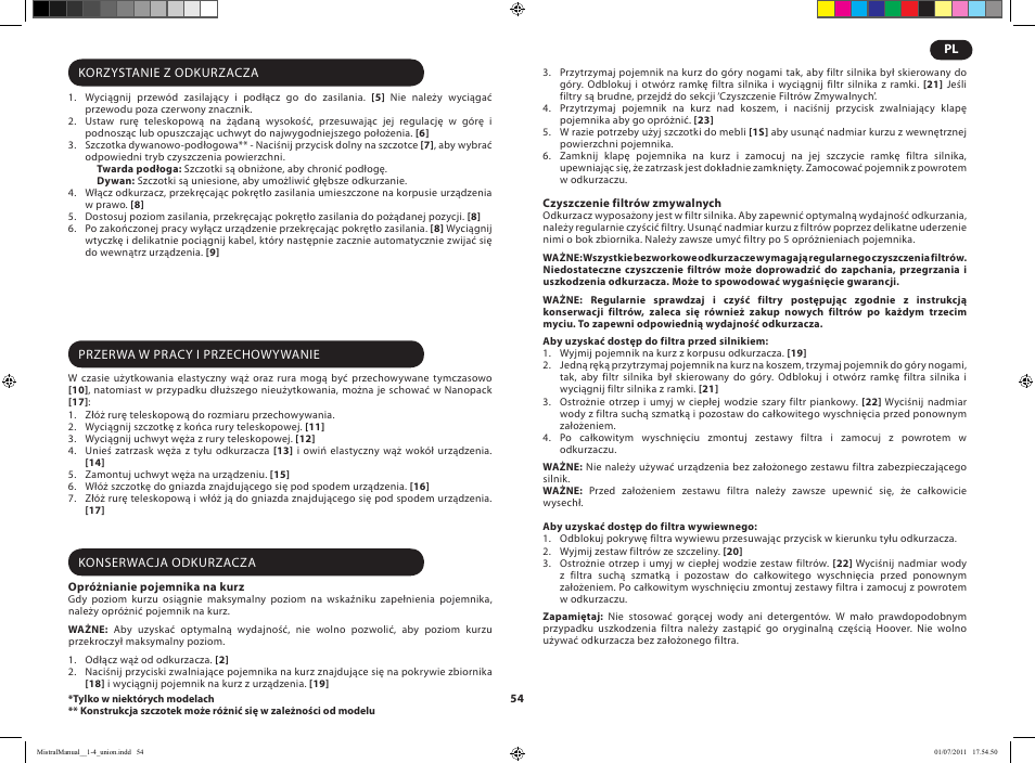 Hoover MISTRAL-TMI1815 019 User Manual | Page 56 / 71
