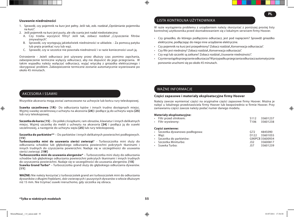 Hoover MISTRAL-TMI1815 019 User Manual | Page 57 / 71