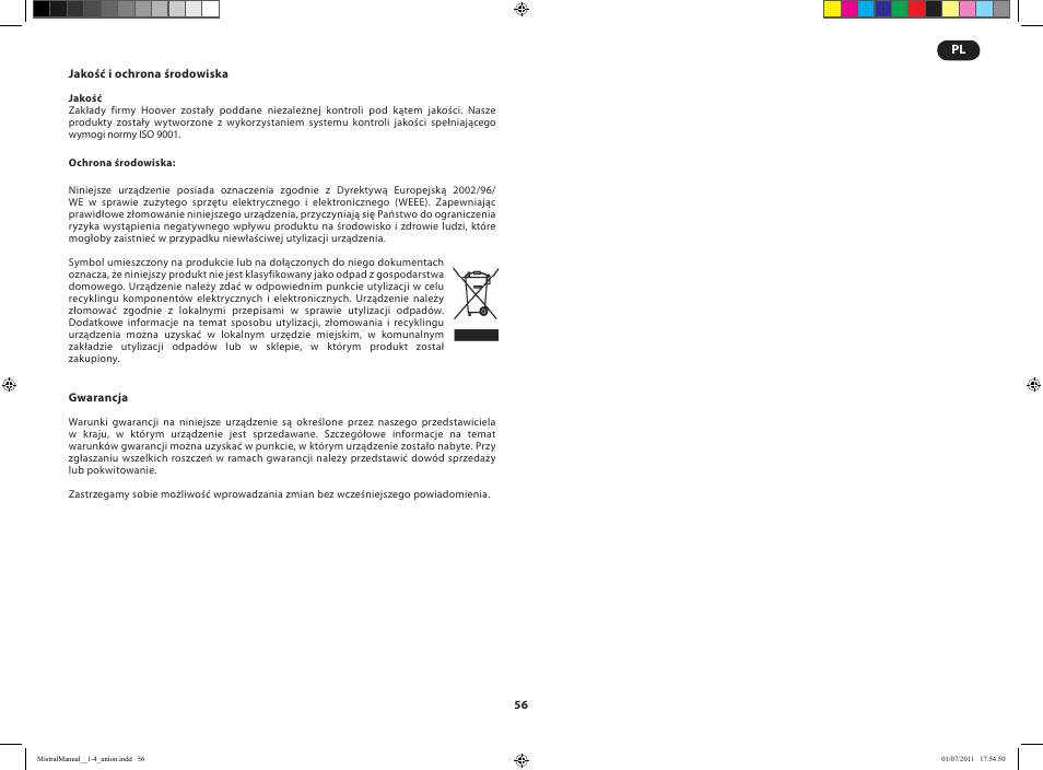 Hoover MISTRAL-TMI1815 019 User Manual | Page 58 / 71