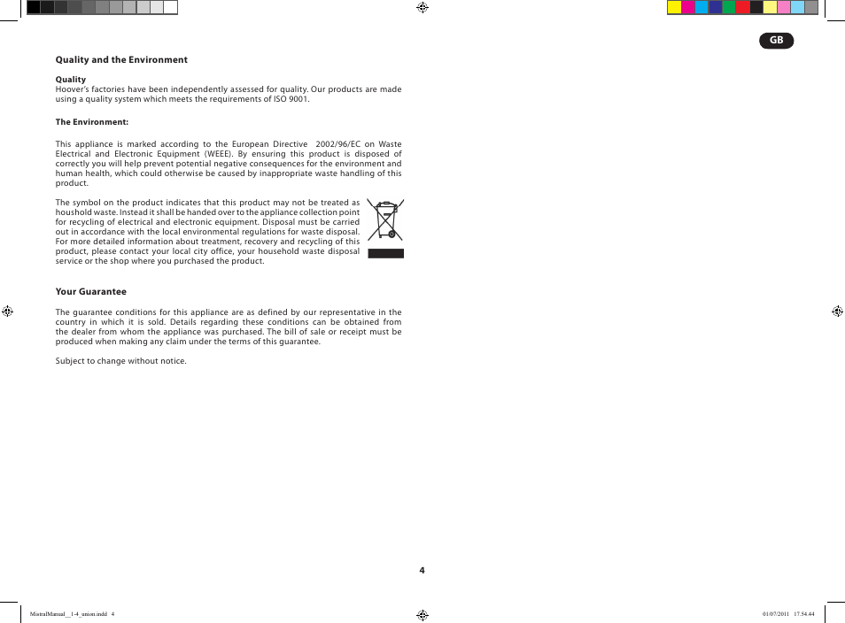 Hoover MISTRAL-TMI1815 019 User Manual | Page 6 / 71