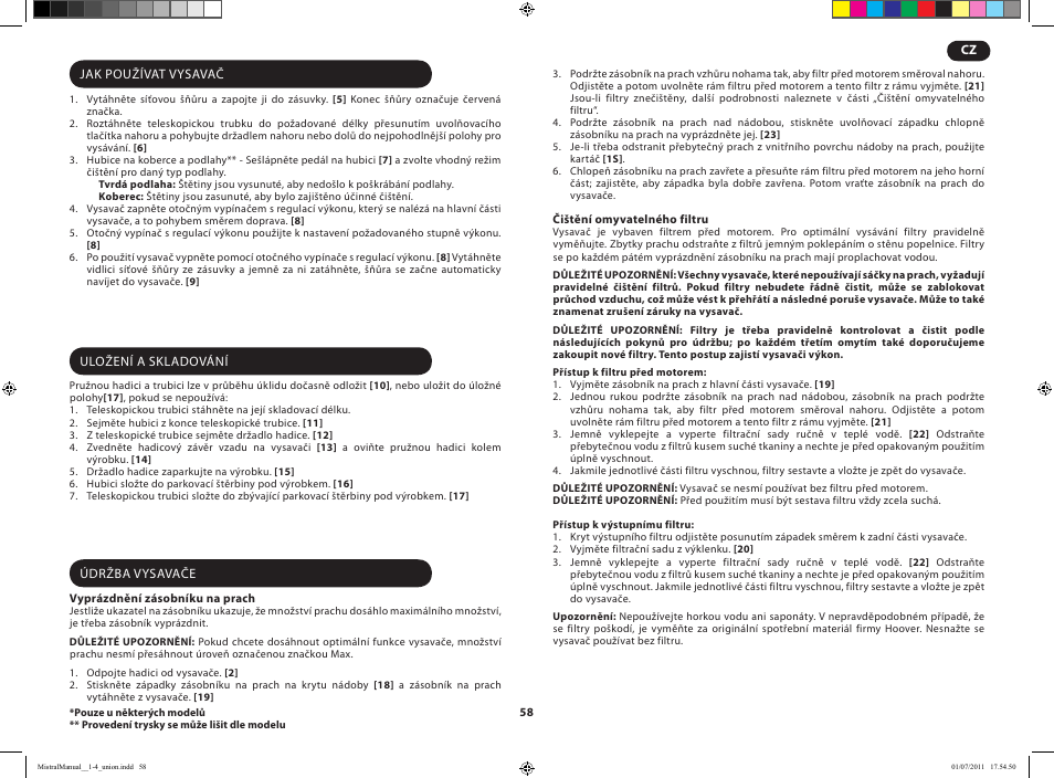 Hoover MISTRAL-TMI1815 019 User Manual | Page 60 / 71