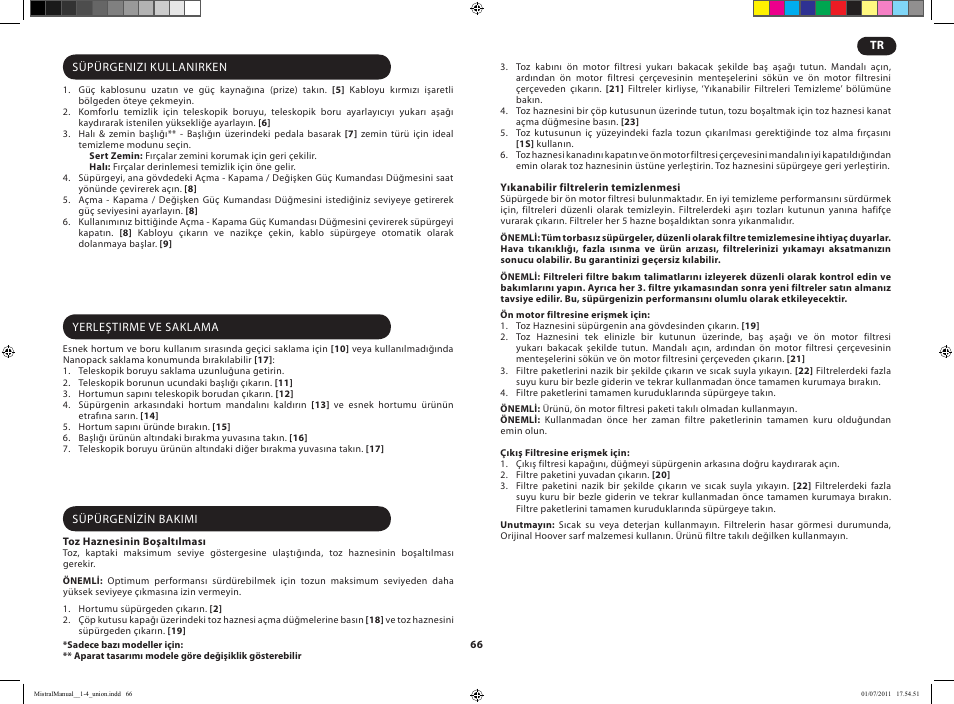 Hoover MISTRAL-TMI1815 019 User Manual | Page 68 / 71