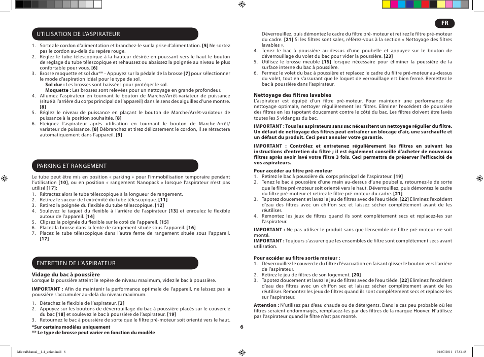 Hoover MISTRAL-TMI1815 019 User Manual | Page 8 / 71