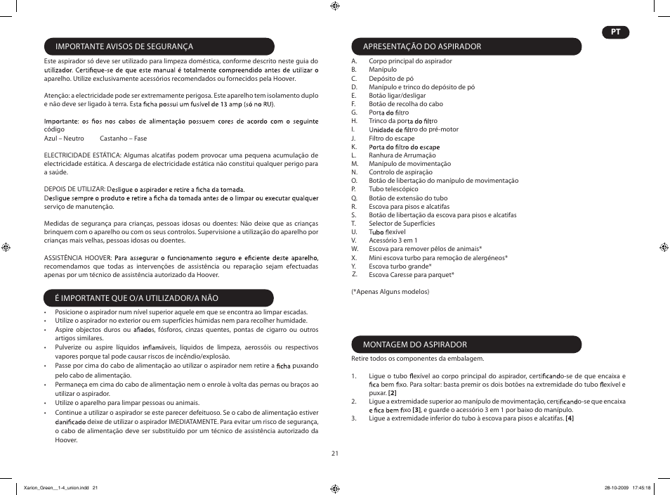 Hoover XARION PRO TXP User Manual | Page 23 / 66