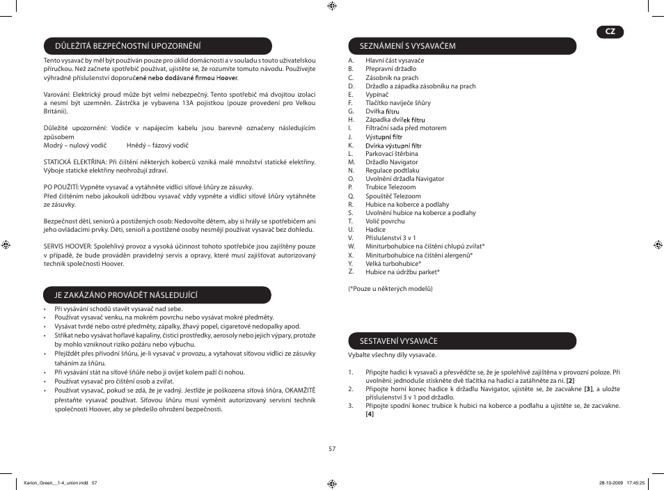 Hoover XARION PRO TXP User Manual | Page 59 / 66