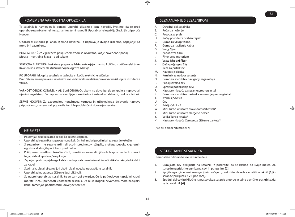 Hoover XARION PRO TXP User Manual | Page 63 / 66