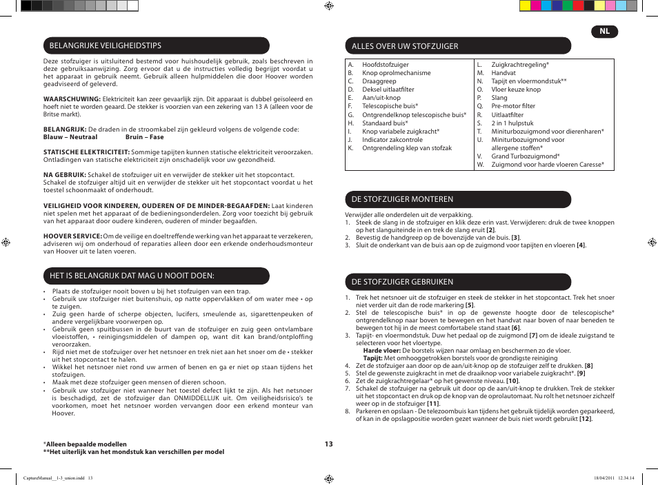 Hoover CAPTURE TCP 2120 019 User Manual | Page 15 / 50