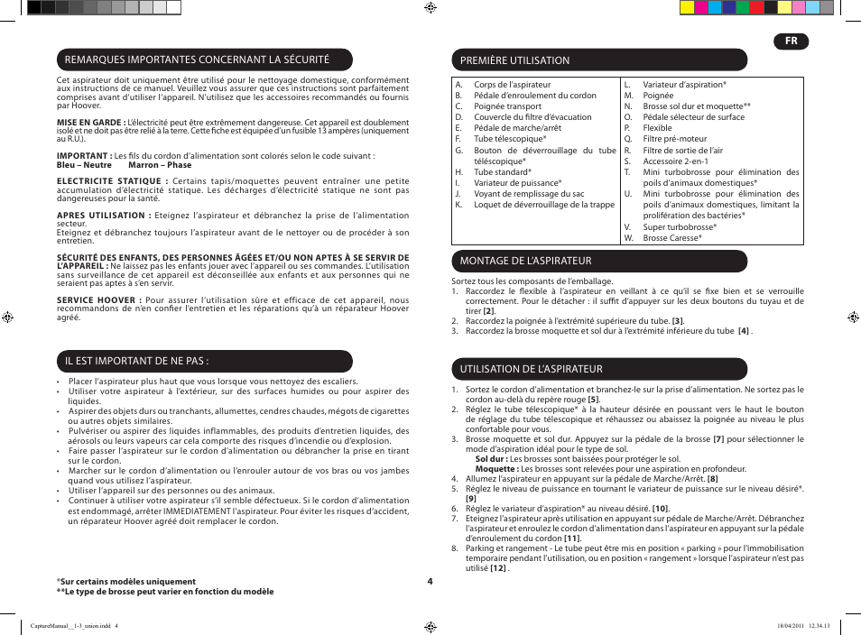 Hoover CAPTURE TCP 2120 019 User Manual | Page 6 / 50