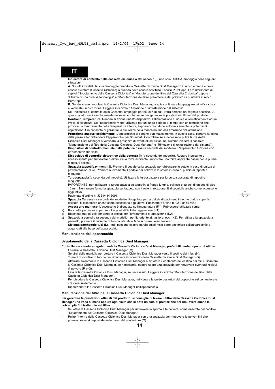 Hoover SENSORY TC 5202 011 User Manual | Page 14 / 64