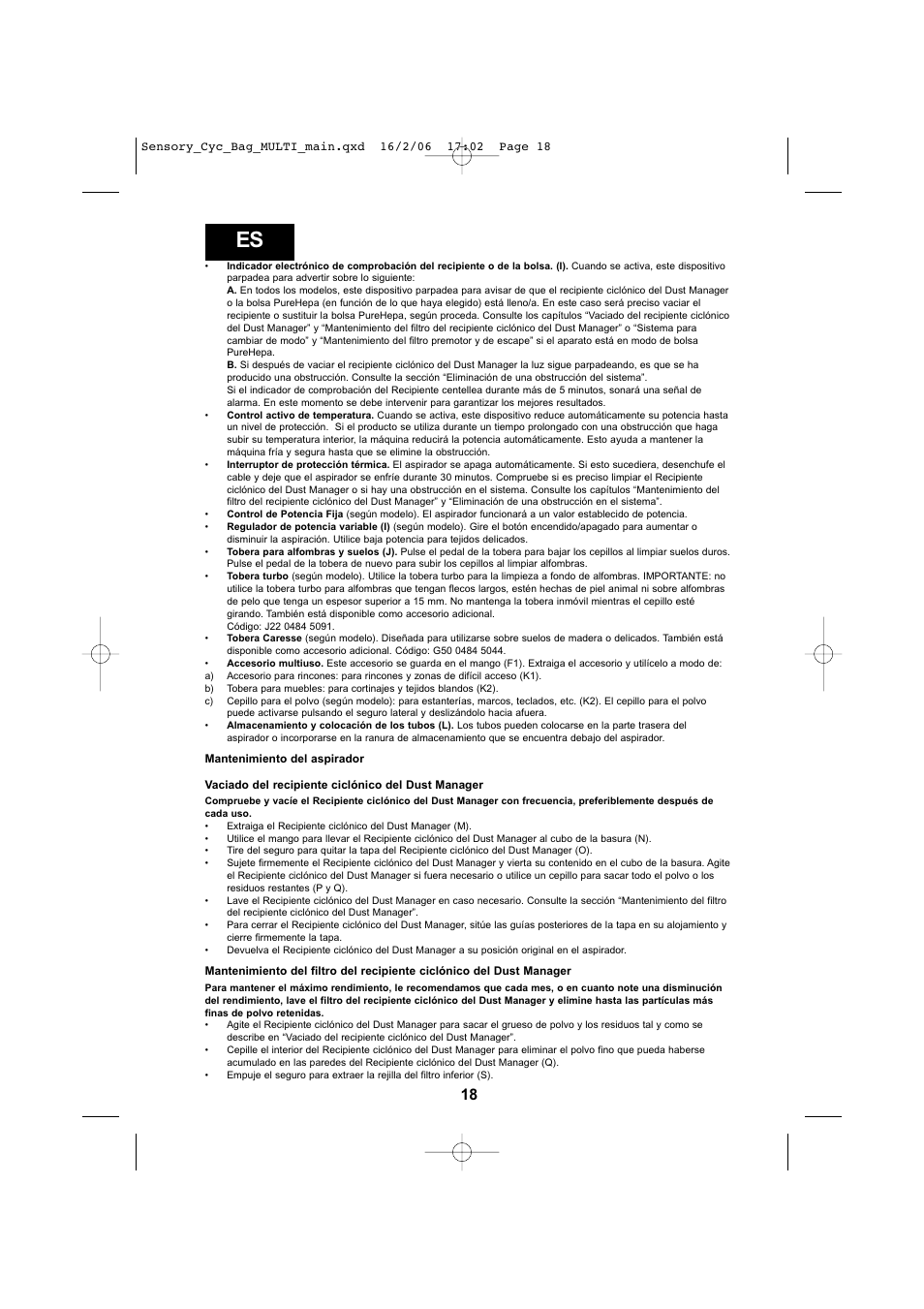 Hoover SENSORY TC 5202 011 User Manual | Page 18 / 64