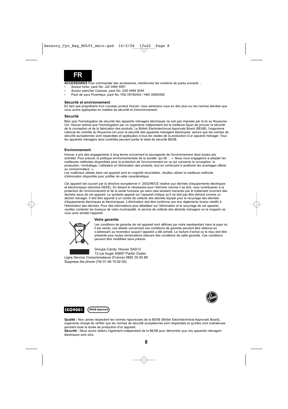 Hoover SENSORY TC 5202 011 User Manual | Page 8 / 64