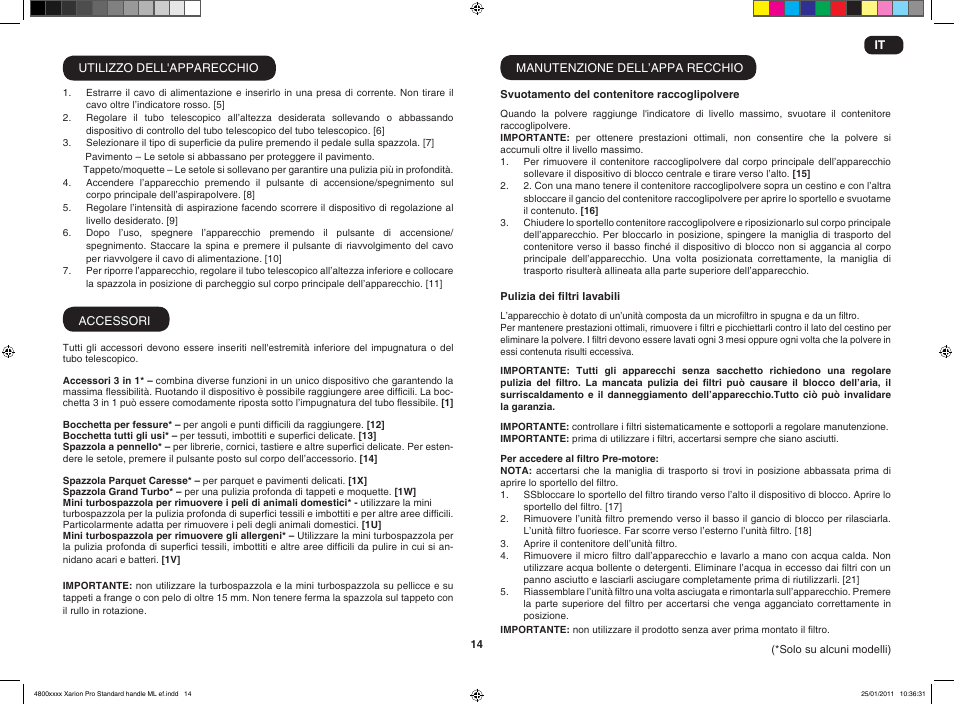 Hoover XARION-XARION PRO TXP 1510 019 User Manual | Page 16 / 66