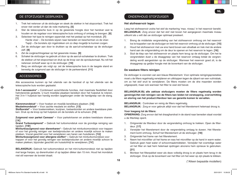 Hoover XARION-XARION PRO TXP 1510 019 User Manual | Page 20 / 66