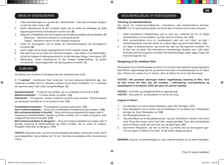 Hoover XARION-XARION PRO TXP 1510 019 User Manual | Page 32 / 66