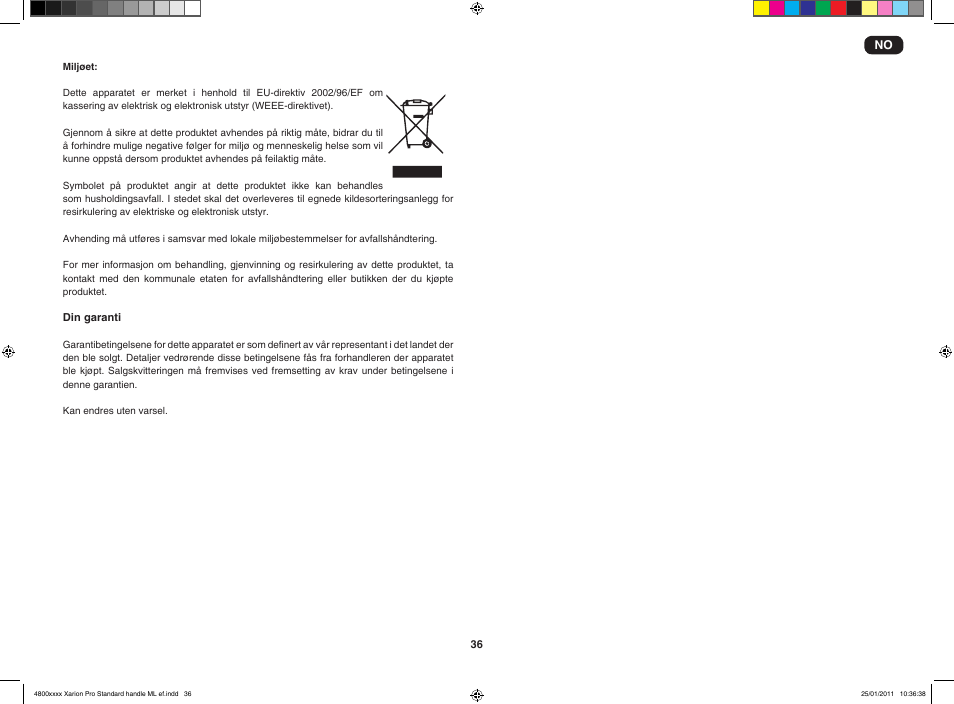 Hoover XARION-XARION PRO TXP 1510 019 User Manual | Page 38 / 66